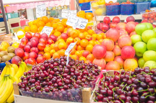 Fruits and vegetables at the market stall