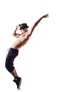 Nude dancer isolated on the white