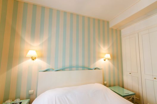 Hotel room with double bed
