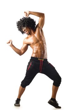 Funny dancer isolated on the white