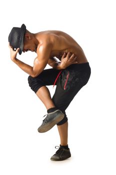 Funny dancer isolated on the white