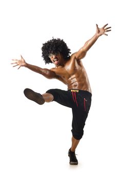 Funny dancer isolated on the white