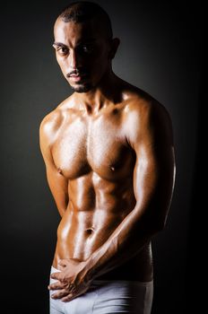 Bodybuilder with muscular body