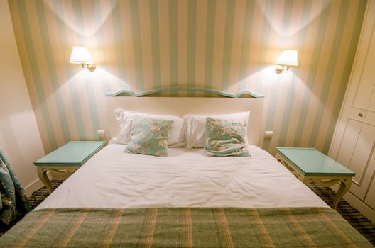 Hotel room with double bed
