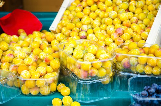 Fresh plums on the market