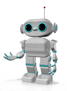 3d illustration of a cheerful robot with antennas