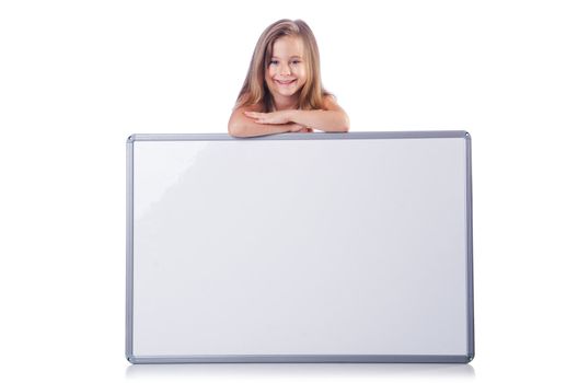 Cute little girl isolated on the white