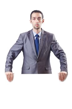 Businessman with blank message