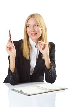 Businesswoman sitting at the desk