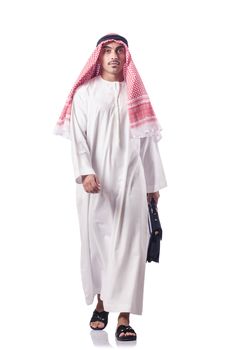 Diversity concept with arab on white