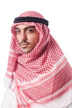 Diversity concept with arab on white