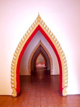 Arch pathway in pagoda, Wat Tham Sua(Tiger Cave Temple), Tha Moung, Kanchanburi, Thailand