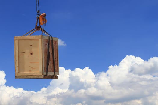 hook holding wooden container