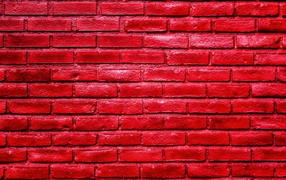 Vibrant Glossy Red Brick Wall Ideal for Backdrop or Background