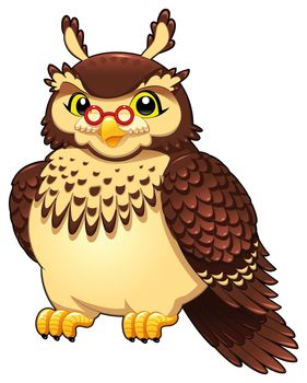 Funny owl. Cartoon and vector isolated character. Funny owl. Cartoon and vector isolated character.

