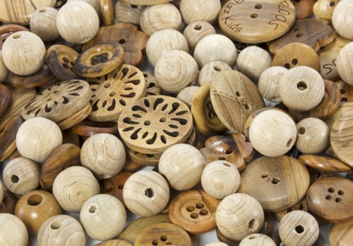 old brown wooden tailor buttons 