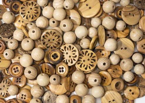 old brown wooden tailor buttons 