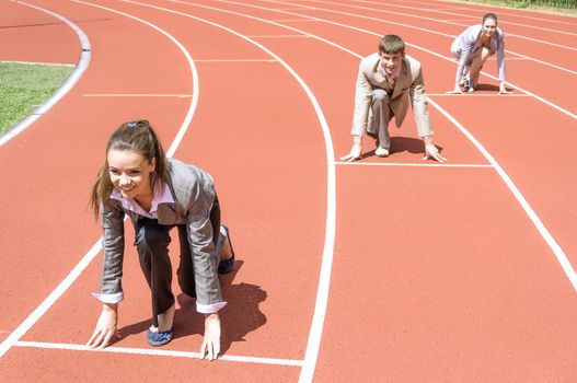 business competition, business at the start of the treadmill