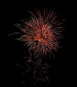 beautiful fireworks against the dark sky, fireworks