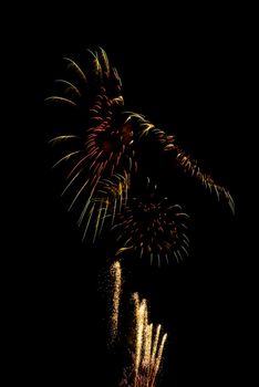 beautiful fireworks against the dark sky, fireworks