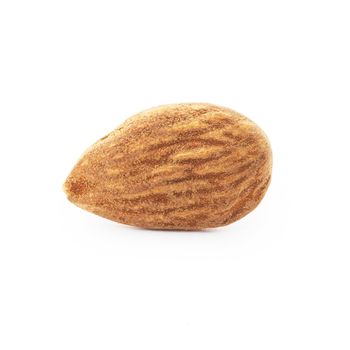 Fresh Raw almonds isolated on a white background.