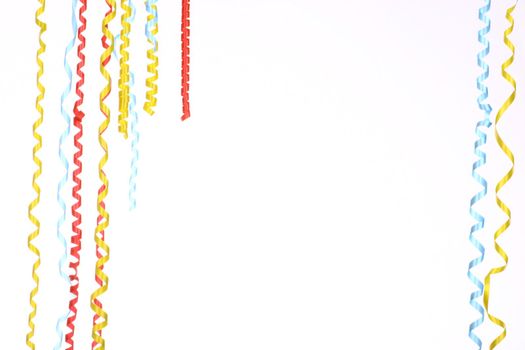 color ful ribbons on white back ground