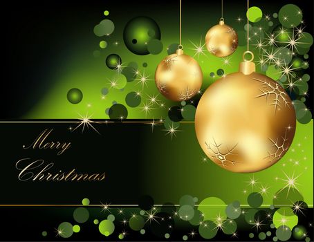 Christmas  background gold and green