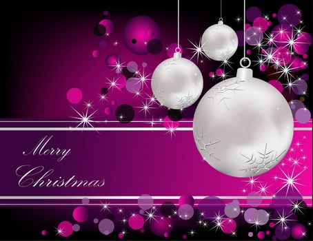 Merry Christmas  background silver and violet