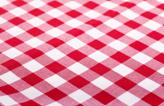 Checked with red and white tablecloth