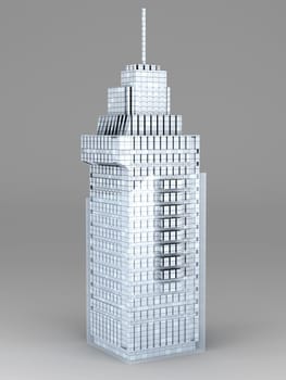 A contemporary skyscraper. 3D rendered Illustration.