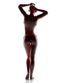 A dancing woman. 3D rendered Illustration. Isolated on white.