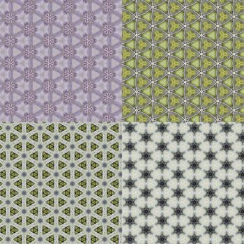 set Vintage shabby background with classy patterns. Seamless vintage delicate colored wallpaper. Geometric or floral pattern on paper texture in grunge style.