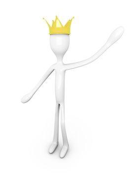 The King. 3D rendered Illustration. Isolated on white. 