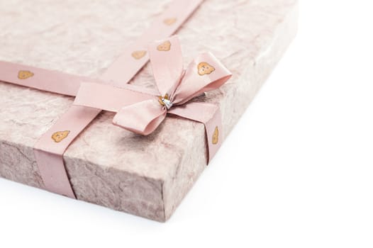 gift box with ribbon on white background isolate