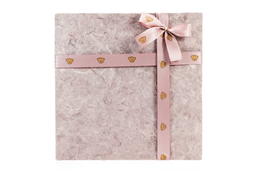 gift box with ribbon on white background isolate