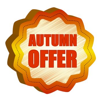 autumn offer - golden starlike label with text