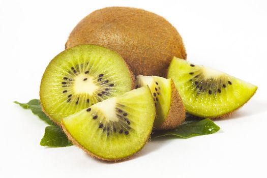 Kiwi fruit on white background