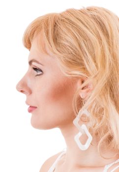 profile of a young woman is very close