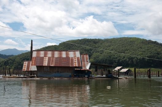 house of fisherman in river of balahala forest in yala, thailand