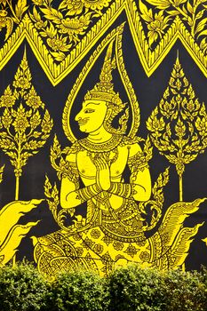 This is an art that is often seen by the wall paintings in Thai temples. No any trademark or restrict matter in this photo.