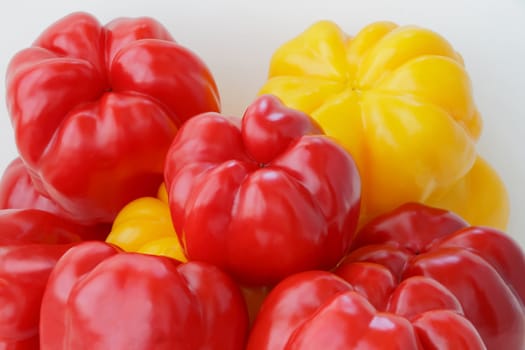 Image of red and yellow raw pepper