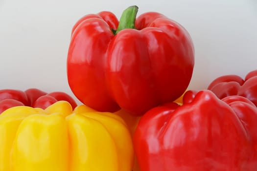 Image of red and yellow raw pepper