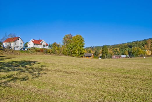 picture is shot at bakke which is a village in the municipality of halden and where it is farmed with several farms