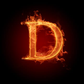 Burning Letter D