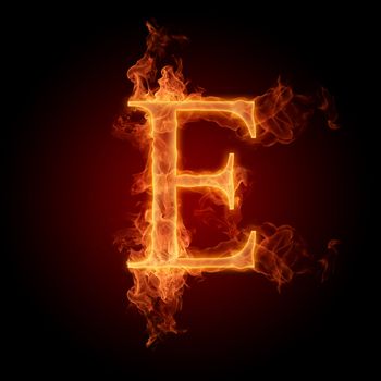 Burning Letter E