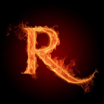 Burning Letter R