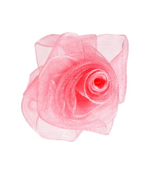 Red Rose of translucent tape isolated on white with clipping path