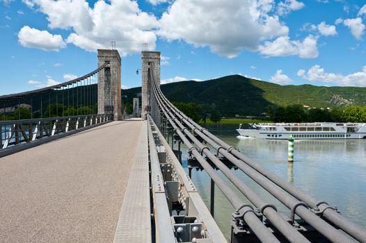 Cable-stayed Bridge over the River Rhone, France