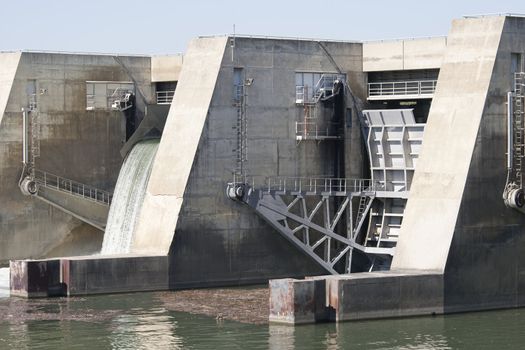 dam on the river, heavy industry