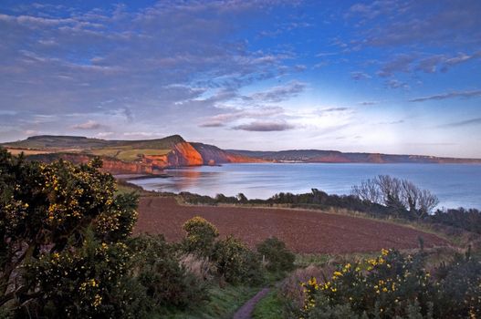 The red cliffs of Sidmouth, South West, england